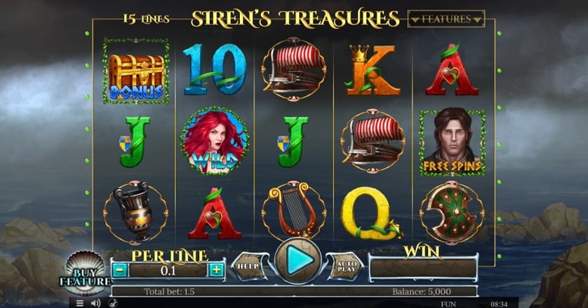 Hraj zadarmo Siren’s Treasure – 15 Lines