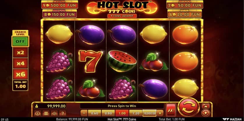 Hraj zadarmo Hot Slot: 777 Coins