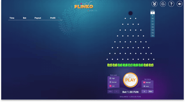 Hraj zadarmo Plinko (Bgaming)