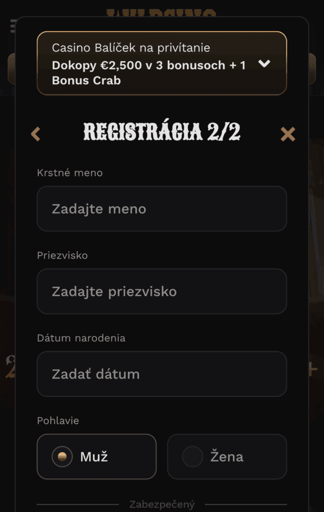 Doplnenie osobných údajov