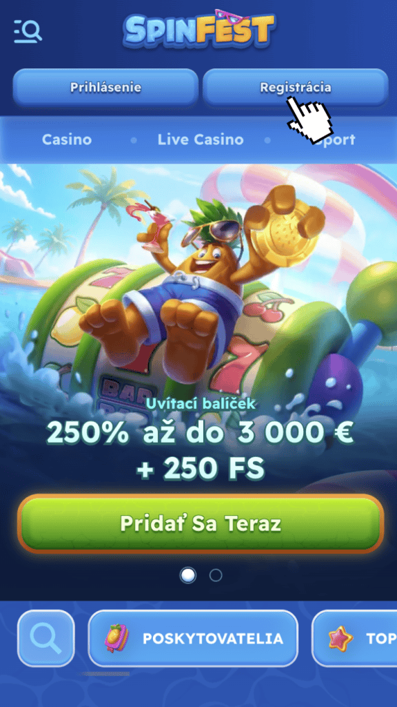 Otvorenie registračného odkazu