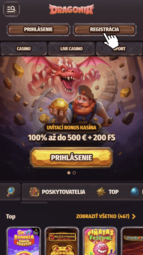 Otvorenie registračného okna