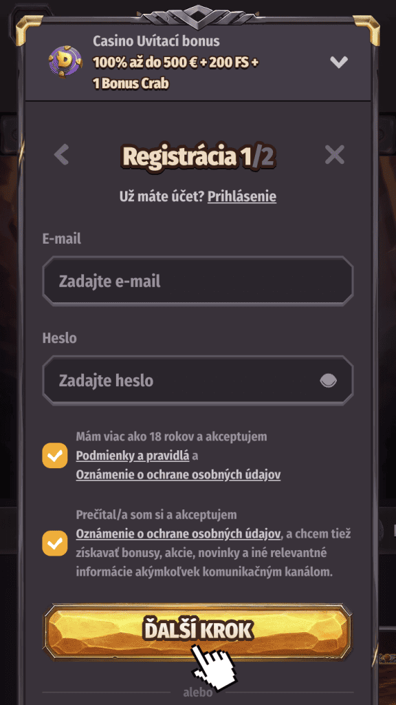 Vyplnenie údajov