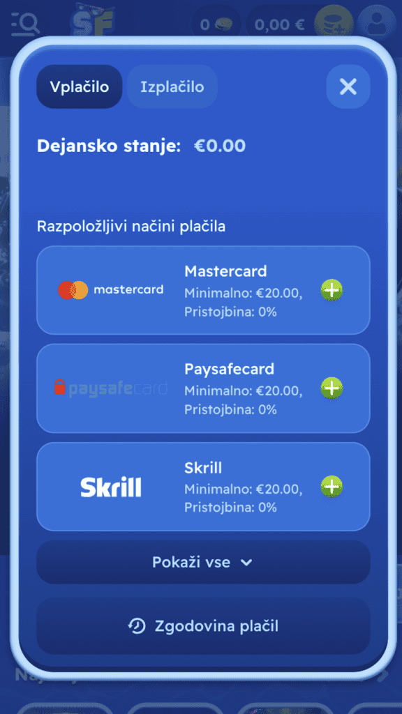 Prvý vklad a bonus