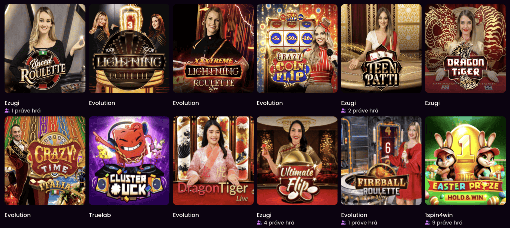 iWild - hry v živom kasíne