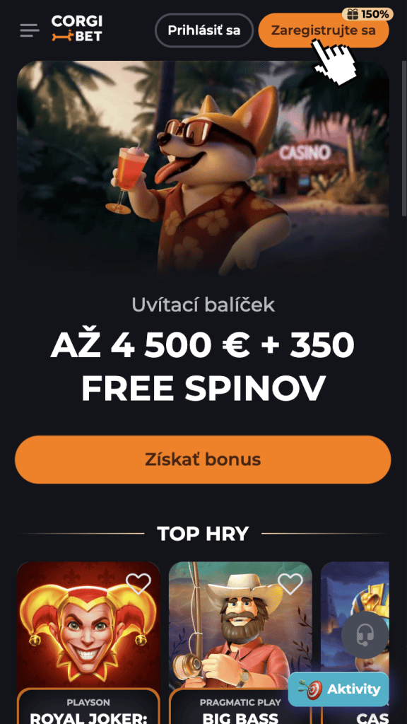 Vyberte možnosť „Zaregistrujte sa“