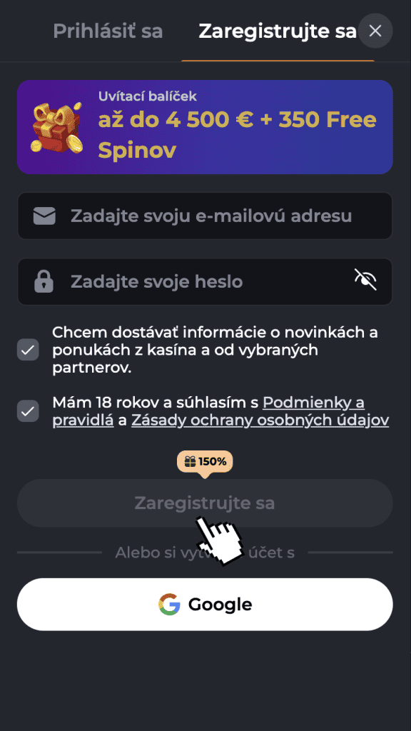 Vyplňte prihlasovacie údaje