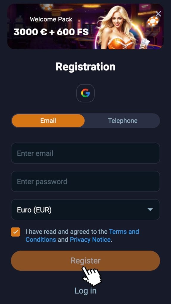 Vyplňte registračný formulár