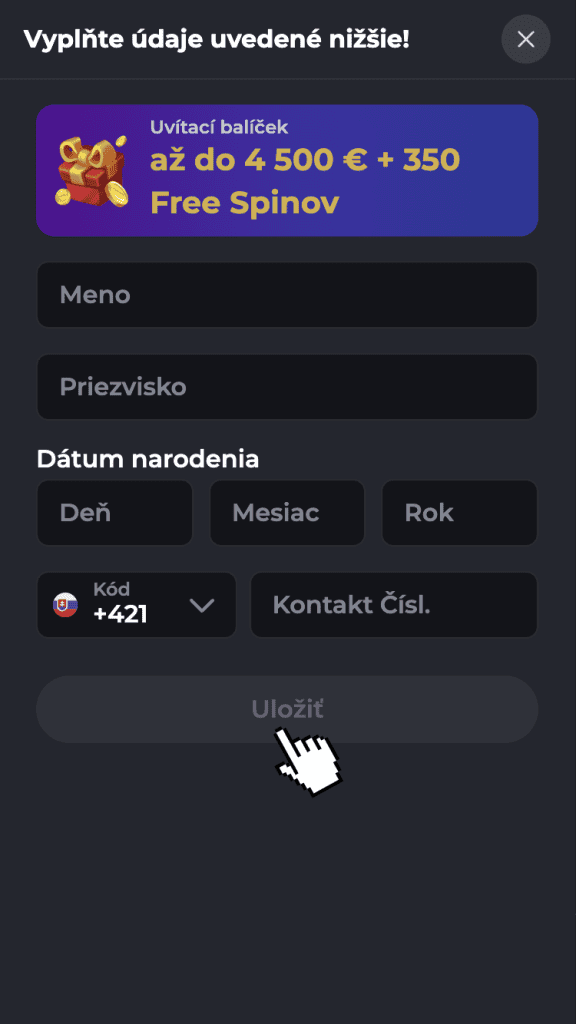 Nastavte osobné údaje