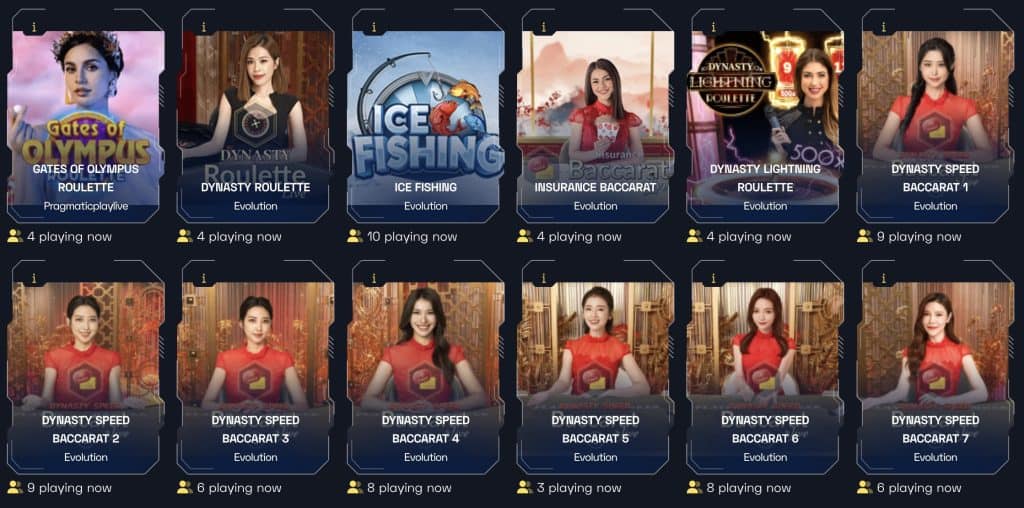Live casino sekcia v Bitguruz