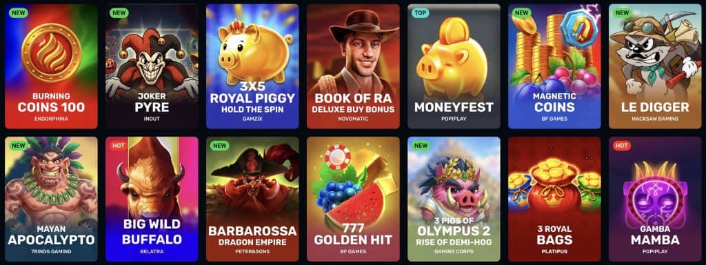 Spinsup Casino výber hier